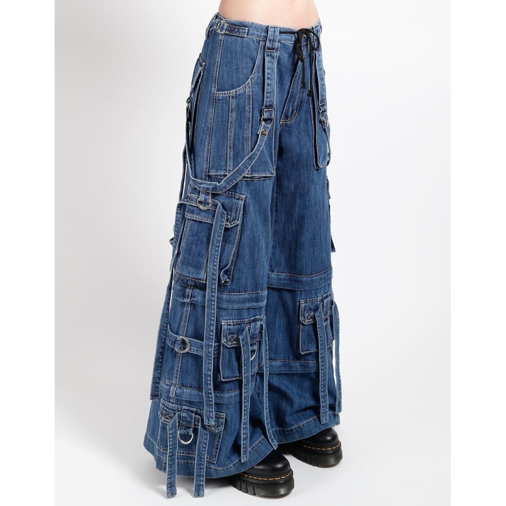 Tripp NYC - Denim Ring Strap Pantalon large - Bleu